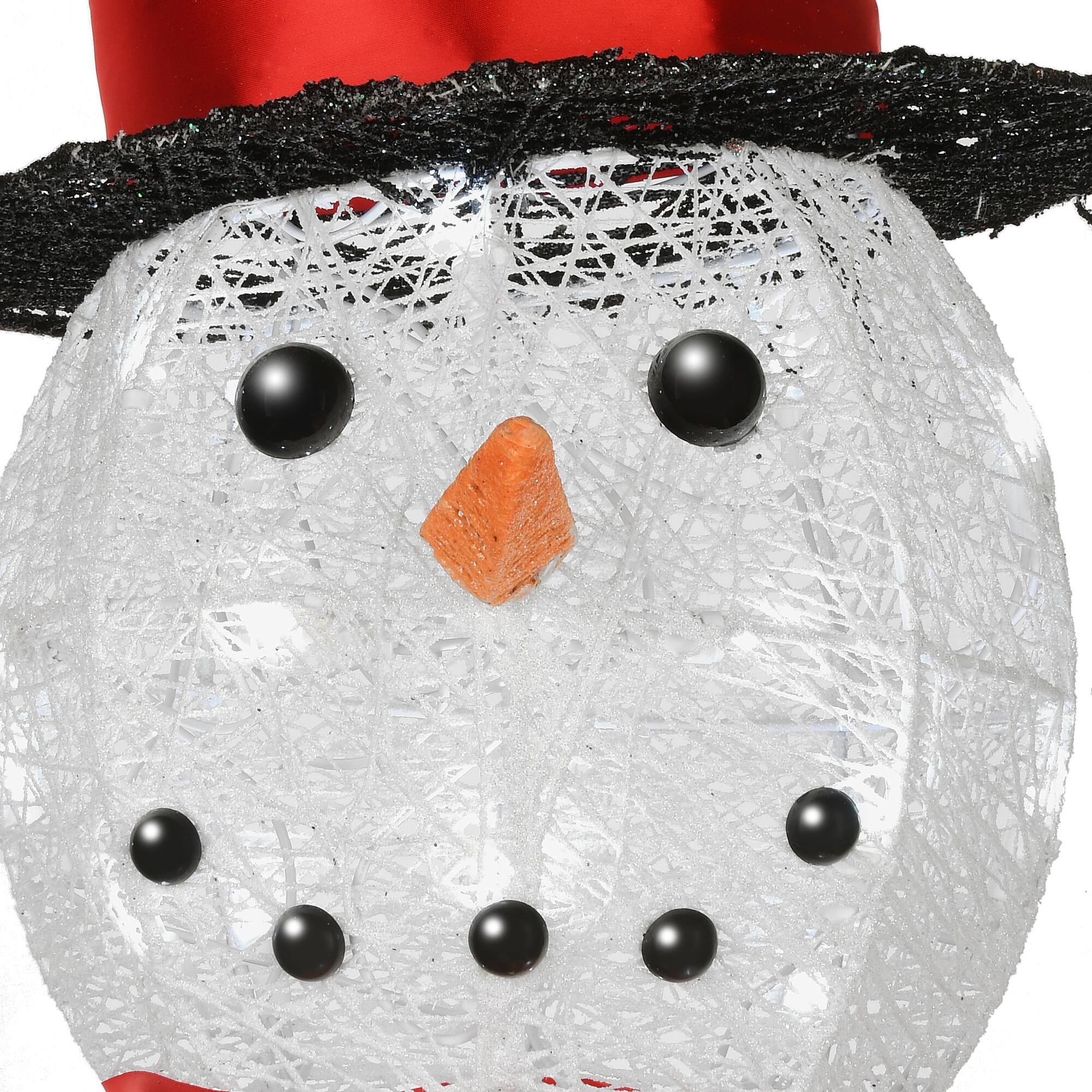 36" Pre-Lit Sisal Snowman Decoration